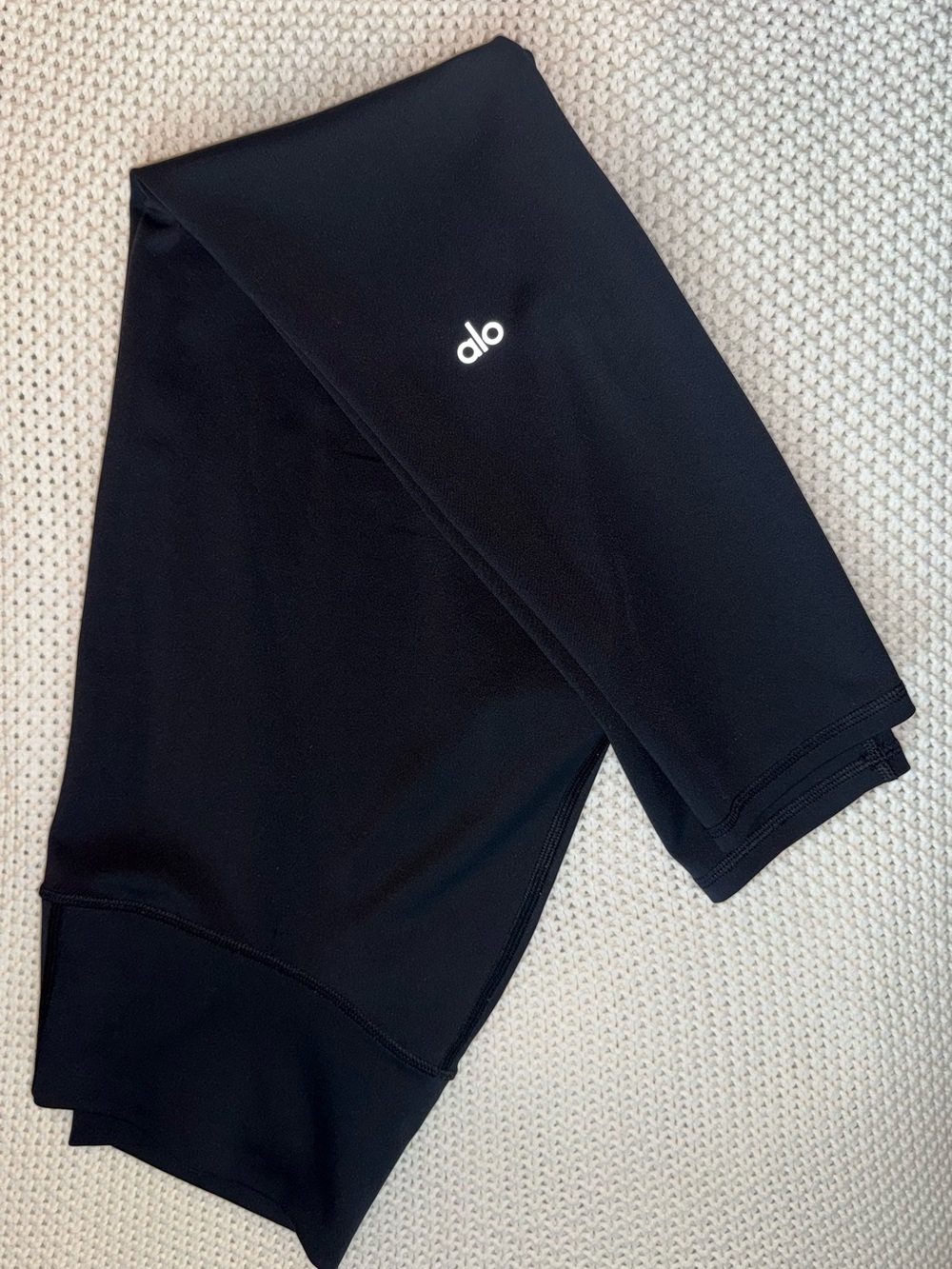 ALO Yoga Black Athletic Leggings with White Logo